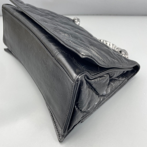 Balenciaga Medium Crush Chain Shoulder Bag Calfskin Black Balenciaga Medium Crush Chain Shoulder Bag Calfskin Black