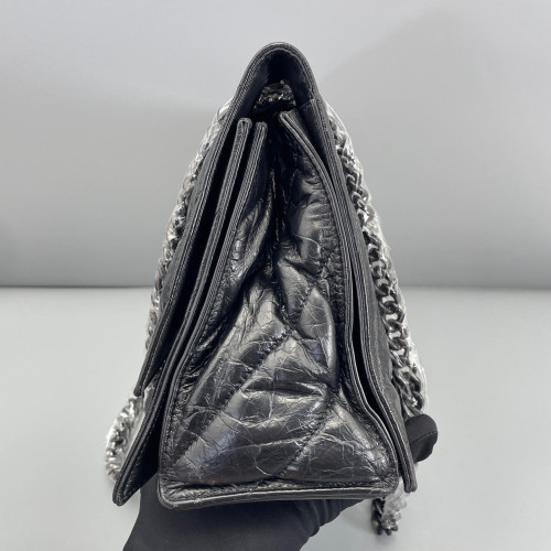 Balenciaga Medium Crush Chain Shoulder Bag Calfskin Black Balenciaga Medium Crush Chain Shoulder Bag Calfskin Black