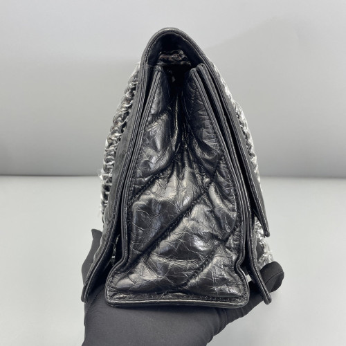 Balenciaga Medium Crush Chain Shoulder Bag Calfskin Black Balenciaga Medium Crush Chain Shoulder Bag Calfskin Black