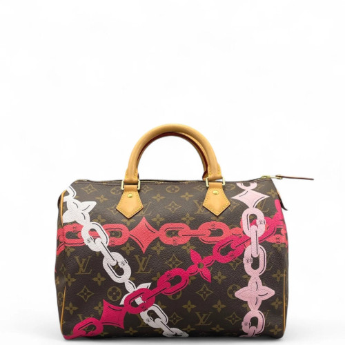 Louis Vuitton Speedy 30 Monogram Brown Pink White Louis Vuitton Speedy 30 Monogram Brown Pink White