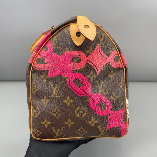 Louis Vuitton Speedy 30 Monogram Brown Pink White Louis Vuitton Speedy 30 Monogram Brown Pink White