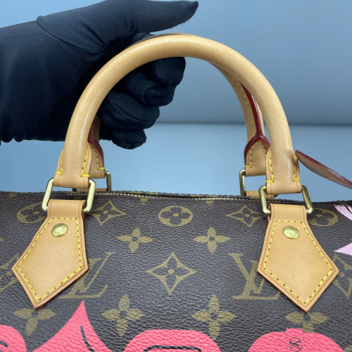 Louis Vuitton Speedy 30 Monogram Brown Pink White Louis Vuitton Speedy 30 Monogram Brown Pink White