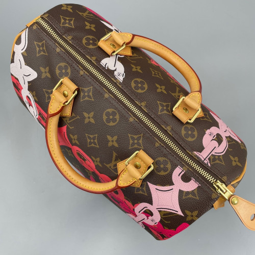 Louis Vuitton Speedy 30 Monogram Brown Pink White Louis Vuitton Speedy 30 Monogram Brown Pink White