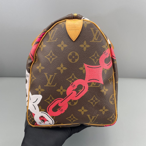 Louis Vuitton Speedy 30 Monogram Brown Pink White Louis Vuitton Speedy 30 Monogram Brown Pink White