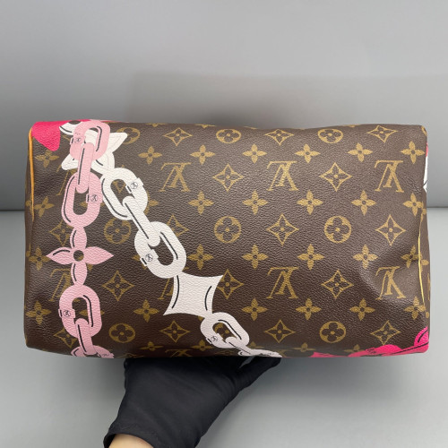 Louis Vuitton Speedy 30 Monogram Brown Pink White Louis Vuitton Speedy 30 Monogram Brown Pink White