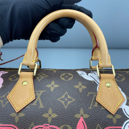 Louis Vuitton Speedy 30 Monogram Brown Pink White Louis Vuitton Speedy 30 Monogram Brown Pink White