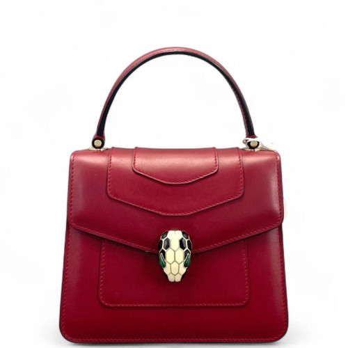 Bvlgari Small Serpenti Forever Top Handle Bag Smooth Calfskin Red
