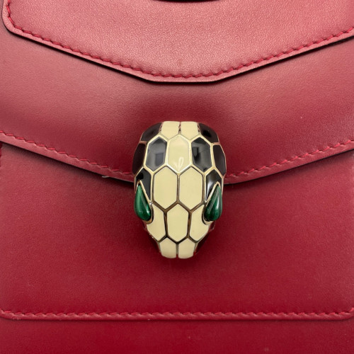 Bvlgari Small Serpenti Forever Top Handle Bag Smooth Calfskin Red