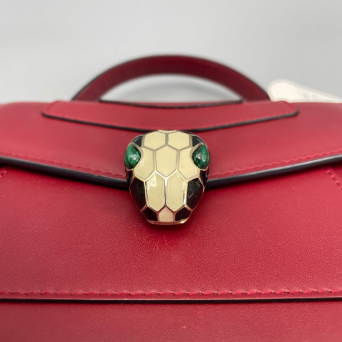 Bvlgari Small Serpenti Forever Top Handle Bag Smooth Calfskin Red