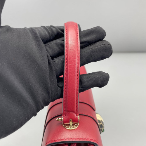 Bvlgari Small Serpenti Forever Top Handle Bag Smooth Calfskin Red
