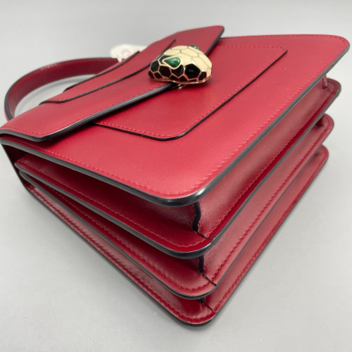 Bvlgari Small Serpenti Forever Top Handle Bag Smooth Calfskin Red