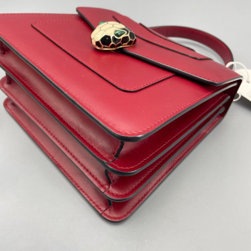Bvlgari Small Serpenti Forever Top Handle Bag Smooth Calfskin Red