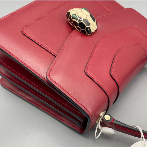 Bvlgari Small Serpenti Forever Top Handle Bag Smooth Calfskin Red