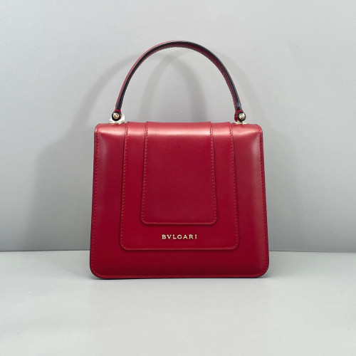 Bvlgari Small Serpenti Forever Top Handle Bag Smooth Calfskin Red
