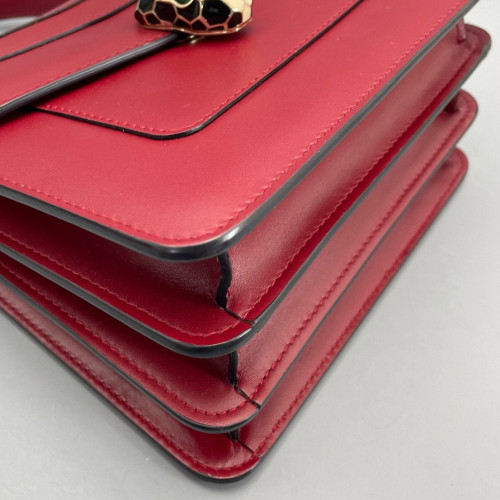 Bvlgari Small Serpenti Forever Top Handle Bag Smooth Calfskin Red