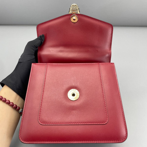 Bvlgari Small Serpenti Forever Top Handle Bag Smooth Calfskin Red