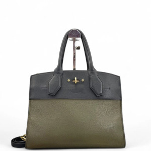 Louis Vuitton City Steamer MM Calfskin Black Green