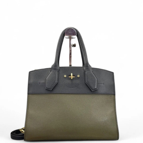 Louis Vuitton City Steamer MM Calfskin Black Green