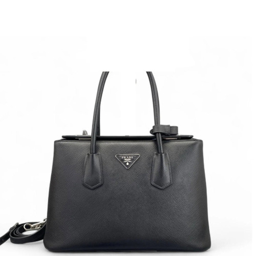 Prada Two-Way Bag Saffiano Calfskin Black