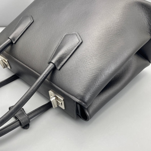 Prada Two-Way Bag Saffiano Calfskin Black
