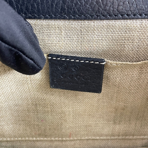 Gucci Small Interlocking G Shoulder Bag Vitello Phenix Black