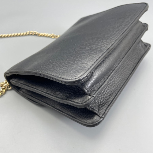 Gucci Small Interlocking G Shoulder Bag Vitello Phenix Black