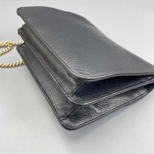 Gucci Small Interlocking G Shoulder Bag Vitello Phenix Black