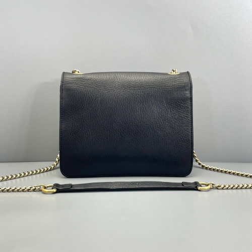 Gucci Small Interlocking G Shoulder Bag Vitello Phenix Black