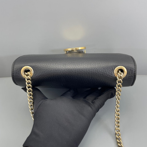 Gucci Small Interlocking G Shoulder Bag Vitello Phenix Black