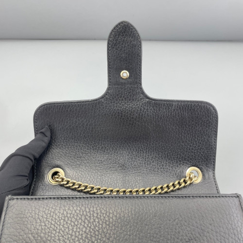 Gucci Small Interlocking G Shoulder Bag Vitello Phenix Black