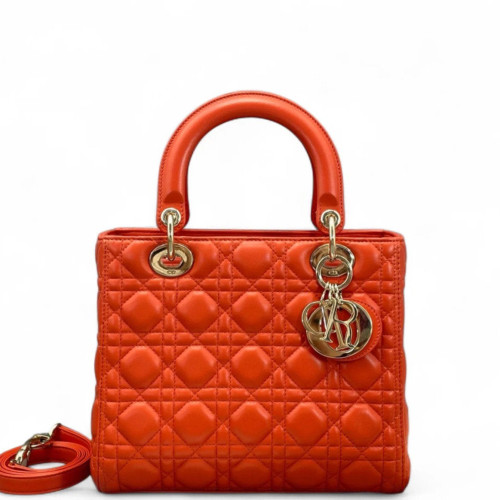 Dior Medium Lady Dior Lambskin Orange