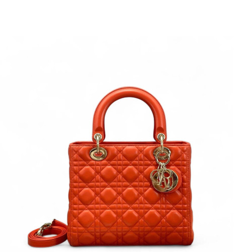 Dior Medium Lady Dior Lambskin Orange