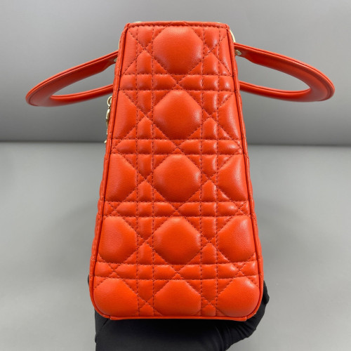 Dior Medium Lady Dior Lambskin Orange