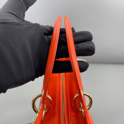 Dior Medium Lady Dior Lambskin Orange