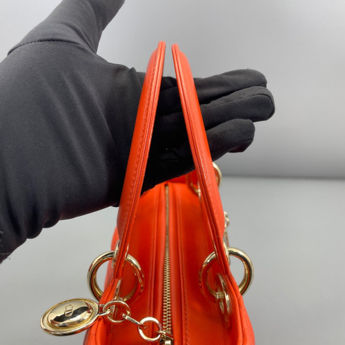 Dior Medium Lady Dior Lambskin Orange