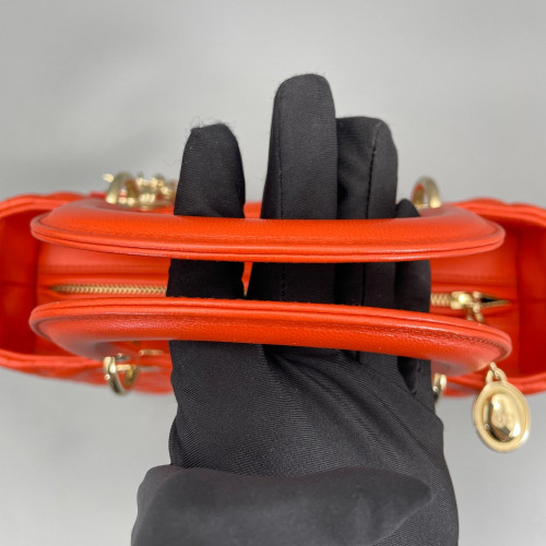 Dior Medium Lady Dior Lambskin Orange