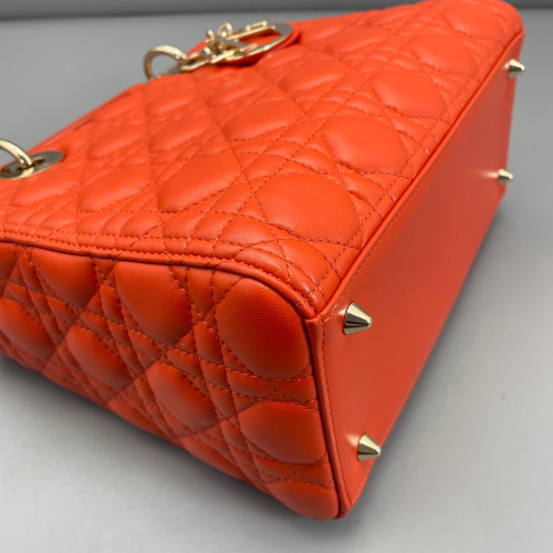 Dior Medium Lady Dior Lambskin Orange