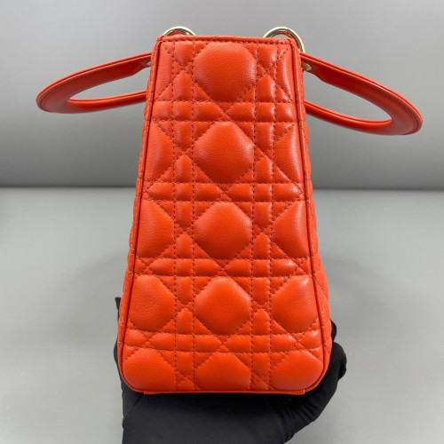Dior Medium Lady Dior Lambskin Orange