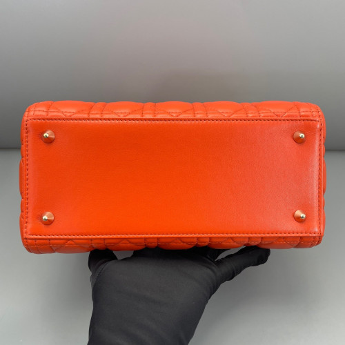 Dior Medium Lady Dior Lambskin Orange