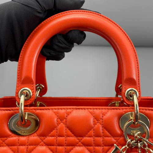 Dior Medium Lady Dior Lambskin Orange