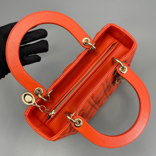Dior Medium Lady Dior Lambskin Orange
