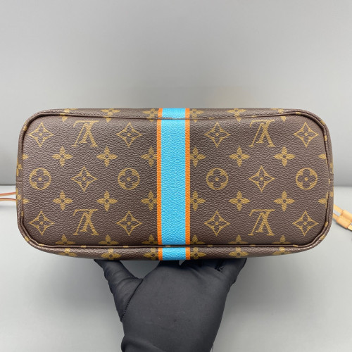 Louis Vuitton Neverfull PM Monogram Brown Blue Orange
