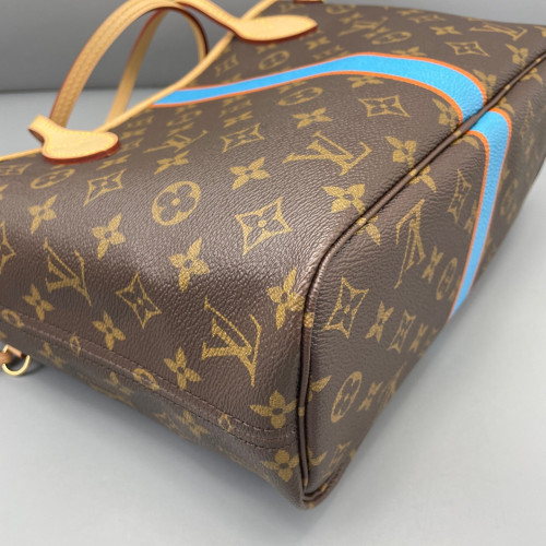 Louis Vuitton Neverfull PM Monogram Brown Blue Orange