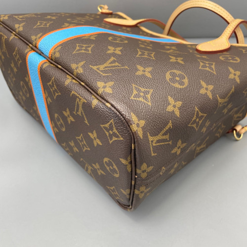 Louis Vuitton Neverfull PM Monogram Brown Blue Orange
