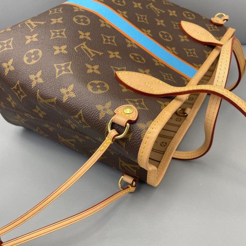 Louis Vuitton Neverfull PM Monogram Brown Blue Orange