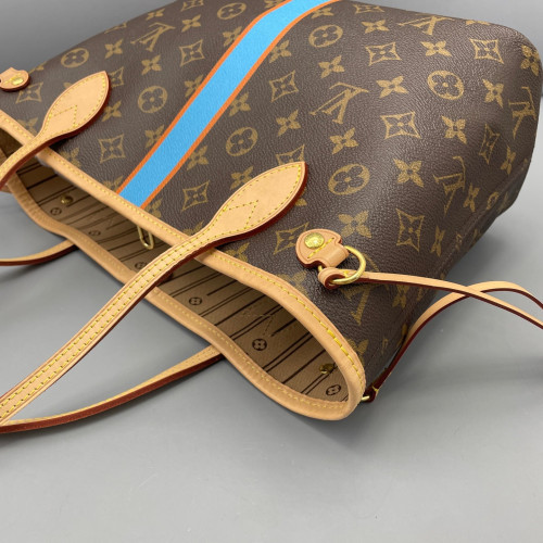 Louis Vuitton Neverfull PM Monogram Brown Blue Orange
