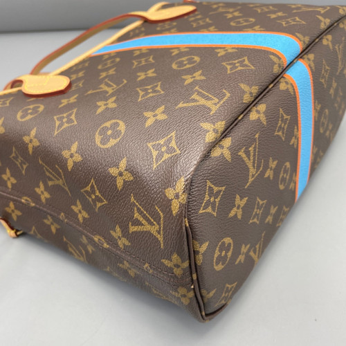 Louis Vuitton Neverfull PM Monogram Brown Blue Orange
