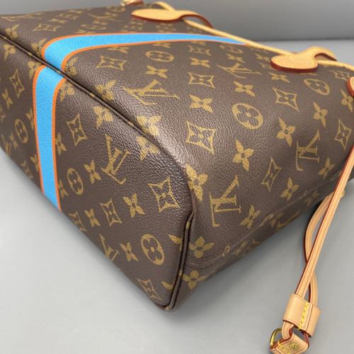 Louis Vuitton Neverfull PM Monogram Brown Blue Orange