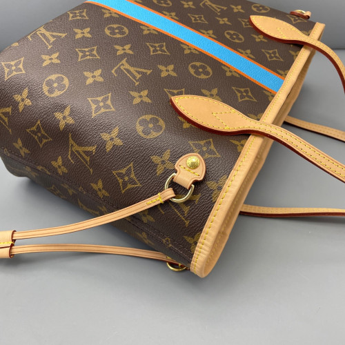 Louis Vuitton Neverfull PM Monogram Brown Blue Orange
