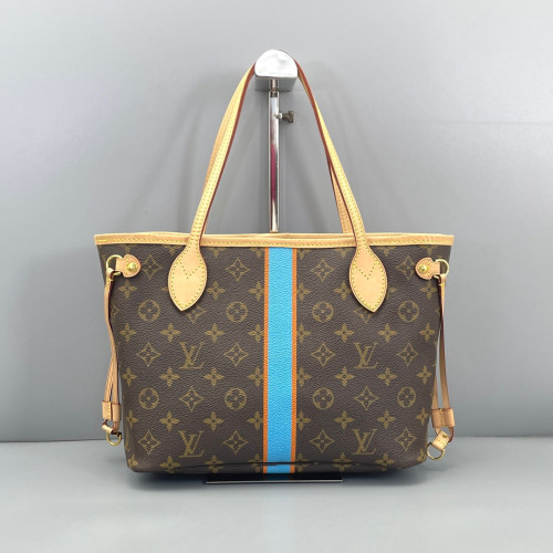 Louis Vuitton Neverfull PM Monogram Brown Blue Orange